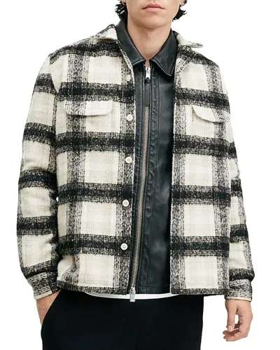 Allsaints Lapse Relaxed Fit Plaid Shirt Jacket In Black/grey