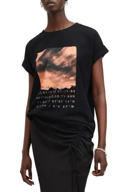 Allsaints Liberte Imogen Relaxed Fit Boy T-shirt In Black