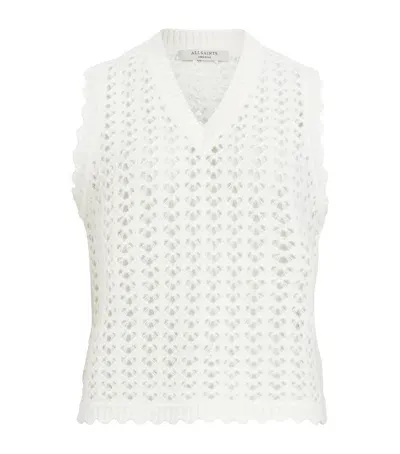 Allsaints Openwork Vivian Sweater Vest In White