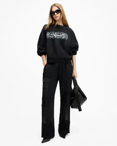 Allsaints Stare Cygni Relaxed Fit Sweatshirt In Black