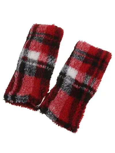 Alpo Check Motif Muffs In Red