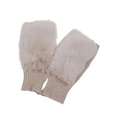 Alpo Shearling Gloves In Beige