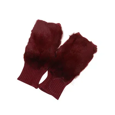 Alpo Shearling Gloves In Red