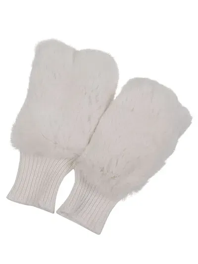 Alpo Shearling Gloves In White