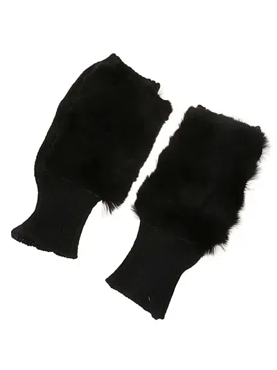 Alpo Shearling Gloves In Black