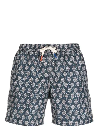 Altea Floral-print Drawstring Swim Shorts In Blue