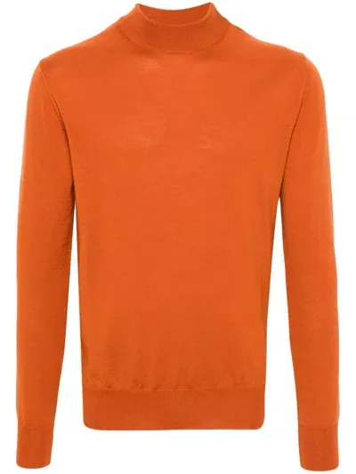 Altea Mock-neck Wool Sweater In Orange