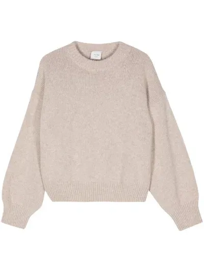 Alysi Crew-neck Virgin Wool Jumper In Beige