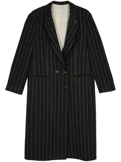 Alysi Pinstripe Coat In Grey