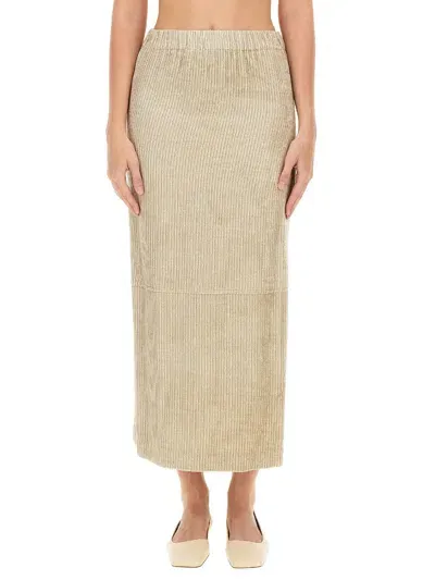 Alysi Velvet Skirt In Beige