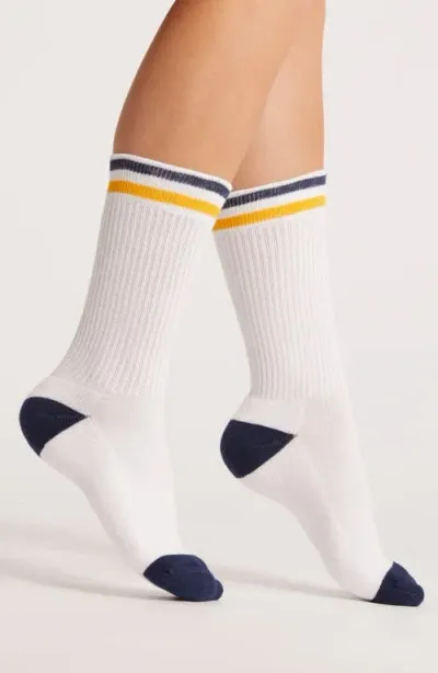 American Trench Kennedy Lux Stripe Crew Socks In Xmas