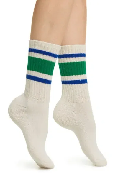 American Trench The Retro Stripe Quarter Socks In White