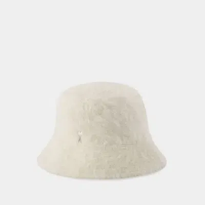 Ami Alexandre Mattiussi Ami Paris Fluffy Bucket Hat In Neutral