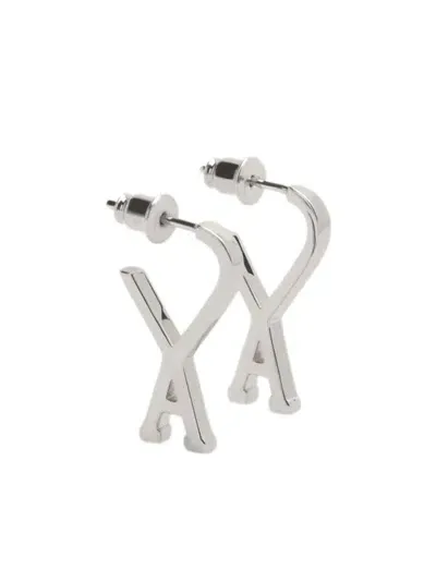 Ami Alexandre Mattiussi Small Ami De Coeur Hoop Earrings In Silver