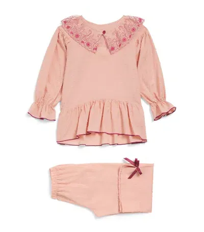 Amiki Kids' Scarlet Pyjama Set In Pink