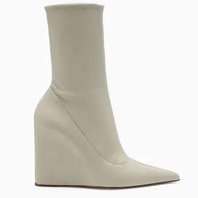 Amina Muaddi Danielle Wedge Boots In White