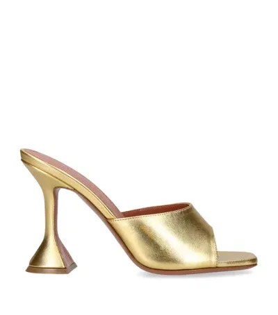 Amina Muaddi Lupita Mules 95 In Gold