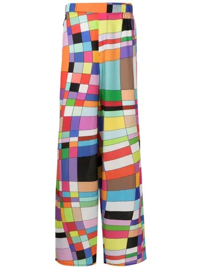 Amir Slama Gerade Hose Mit Geometrischem Print In Multicolour