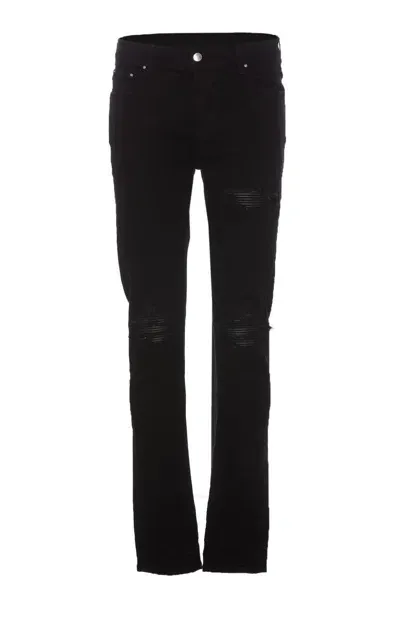 Amiri Black Distressed Skinny Cut Jeans In Negro