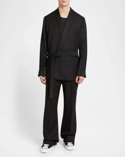 Amiri Men's Satin-trim Smoking Jacket In Black