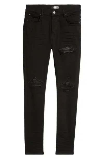 Amiri Mx1 Distressed Skinny Jeans In Black