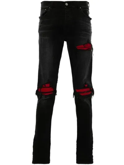 Amiri Mx1 Suede Skinny Jeans In Black