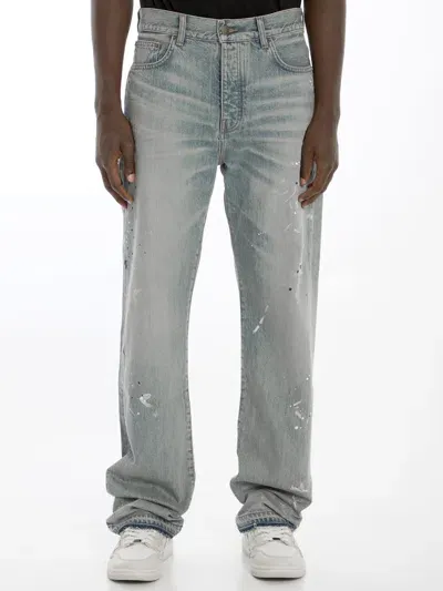 Amiri Painter Straight Jeans In Blu