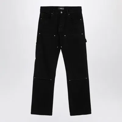 Amiri Straight Jeans With Rips Antique Indigo In Black