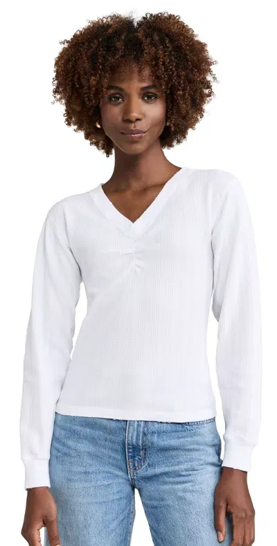 Amo Beau Waffle Knit Pullover White