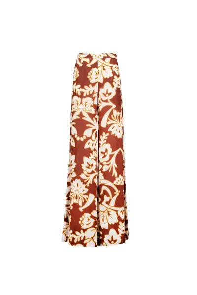 Amotea Carol In Flowerd Burgundy Viscose In Brown