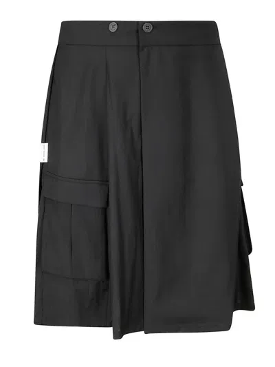 An Other Date Plisse Skirt Man In Black