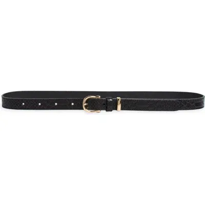 & Other Stories Croc Embossed Belt In Black Dark