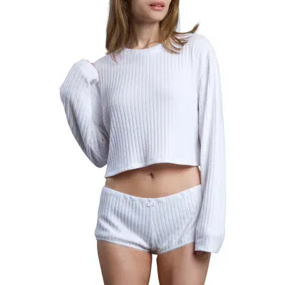 Andine Maeve Rib Crop Top In White