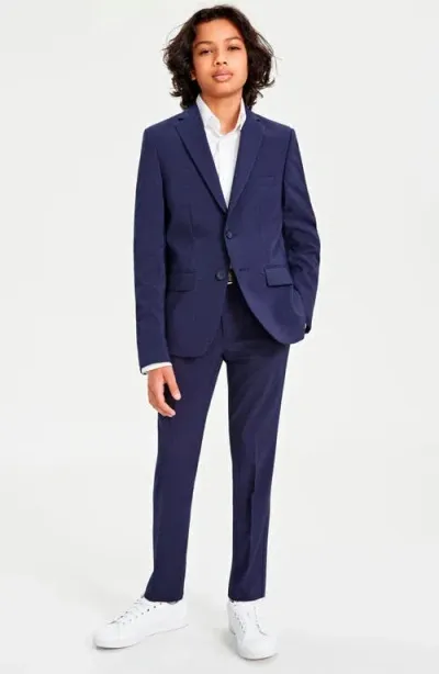 Andrew Marc Kids' Dark Blue Check Suit