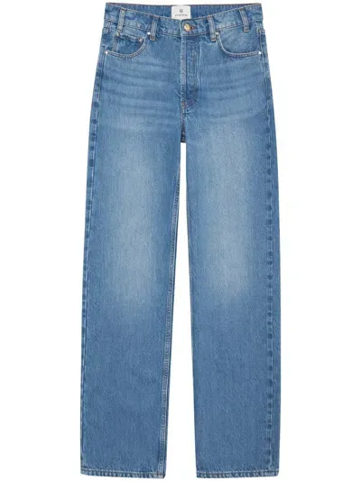 Anine Bing Mid-wash Wide-leg Jeans In Blue