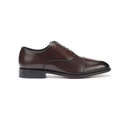 Anthony Veer Clinton Cap-toe Oxford In Chocolate Brown Burnished