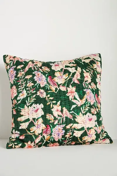 Anthropologie Delilah Silky Cushion In Green