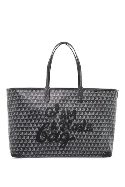 Anya Hindmarch I Am A Plastic Bag Zipped Motif Tote Bag In Grey