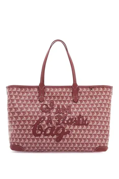 Anya Hindmarch I Am A Plastic Bag Zipped Motif Tote Bag In Pink