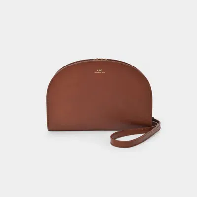 Apc A.p.c. Demi-lune Clutch In Brown