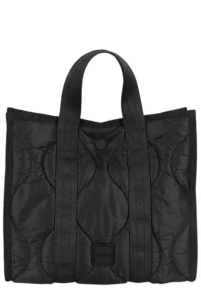 Apc A.p.c. Logo Patch Padded Small Tote Bag In Black