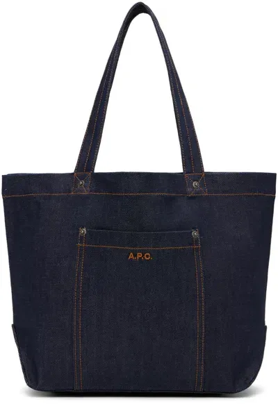 Apc Navy Thais Tote In Blue