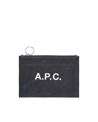 Apc Pochette Tokyo In Denim In Iai