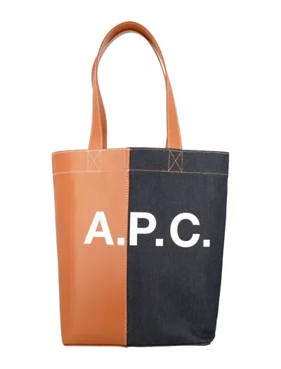 Apc タン＆ネイビー Axel N/s トートバッグ In Brown