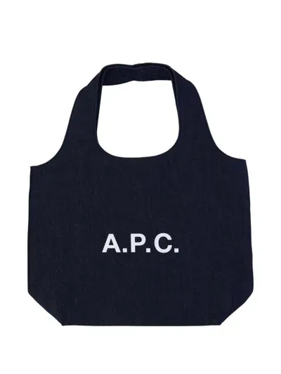 Apc A.p.c. Ninon Tote Bag Bags In Navy Blue