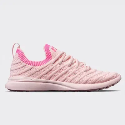 Apl Athletic Propulsion Labs Apl Youth's Techloom Wave Sneakers In Bleached Pink/fusion Pink