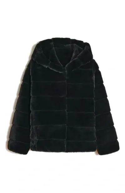 Apparis Kids' Goldy Recycled Polyester Pluche™ Faux Fur Coat (big Kid)<br /> In Noir