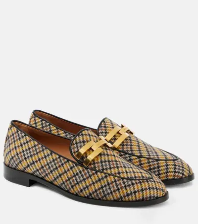 Aquazzura Brandi Tartan Loafers In Beige