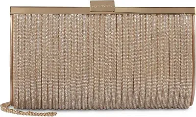 Aquazzura Sundance Glitter Effect Clutch Bag In Gold