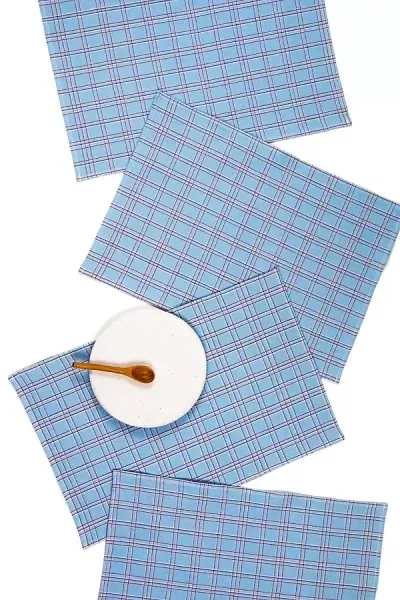 Archive New York Chiapas Light Blue Placemats, Set Of 4